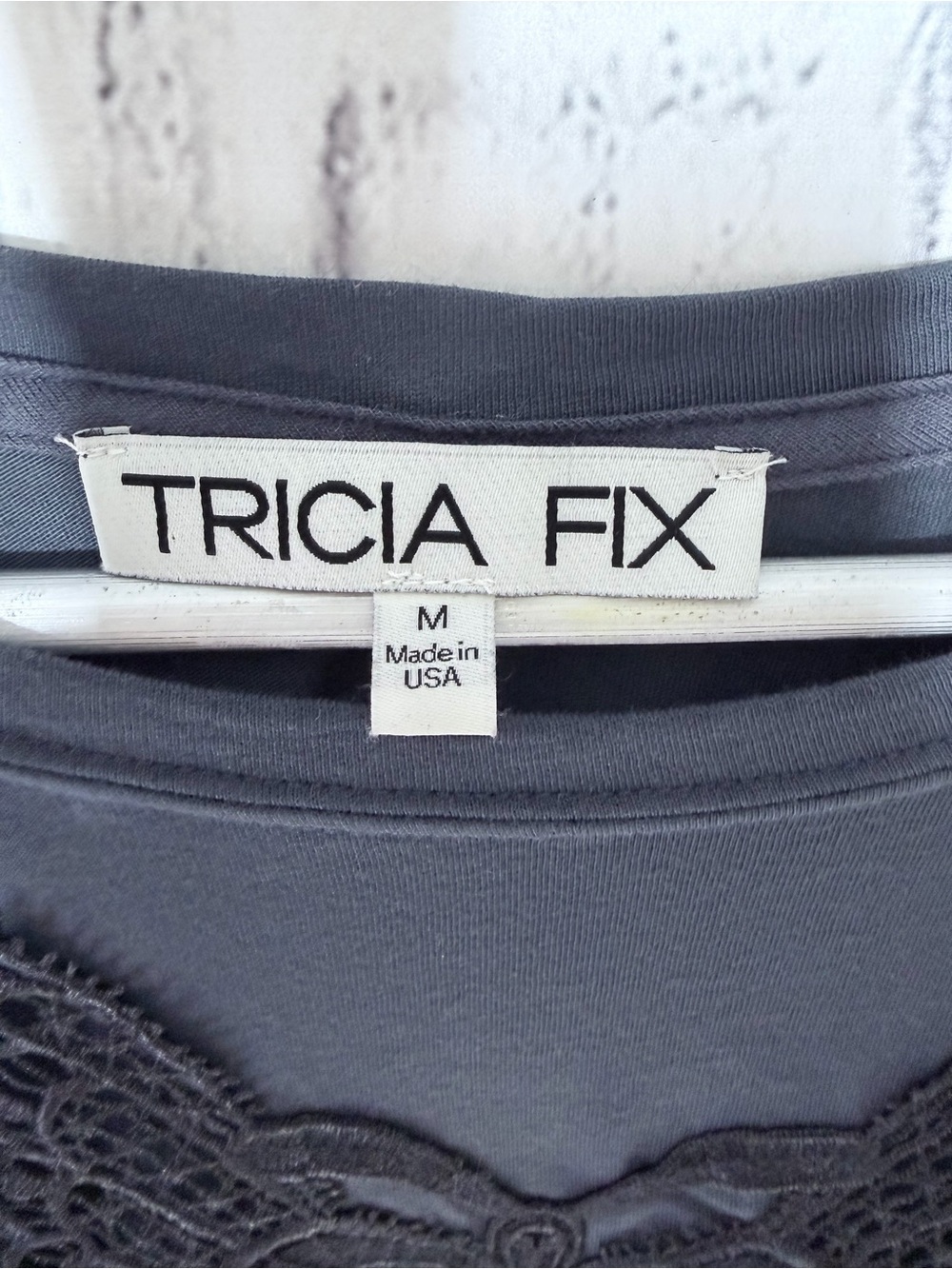 🦋 Tricia Fix Black Lace Butterfly Oversized Tee Top Size M Made in USA - Picture 6 of 7
